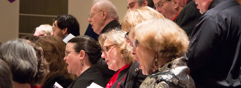 A choir singing at Pine Street Presbyterian Church